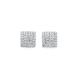 Sterling Silver Square Pave Cubic Zirconia Studs