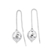 Sterling Silver Star Diamond-Cut Ball Thread Earrings