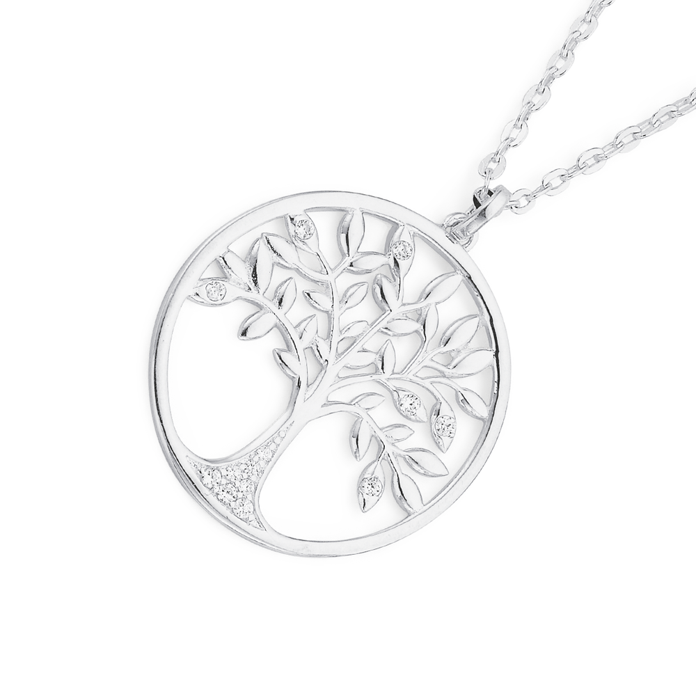 Sterling Silver Connemara Marble Celtic Tree Of Life Necklace