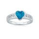 Sterling Silver Tween Blue Cubic Zirconia Heart Ring