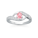 Sterling Silver Tween Pink Cubic Zirconia Oval Ring