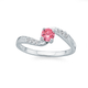 Sterling Silver Tween Pink Cubic Zirconia Twist Ring