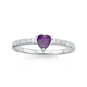 Sterling Silver Tween Violet  Cubic Zirconia Heart Ring