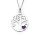 Sterling Silver Violet Cubic Zirconia Tree Of Life Pendant