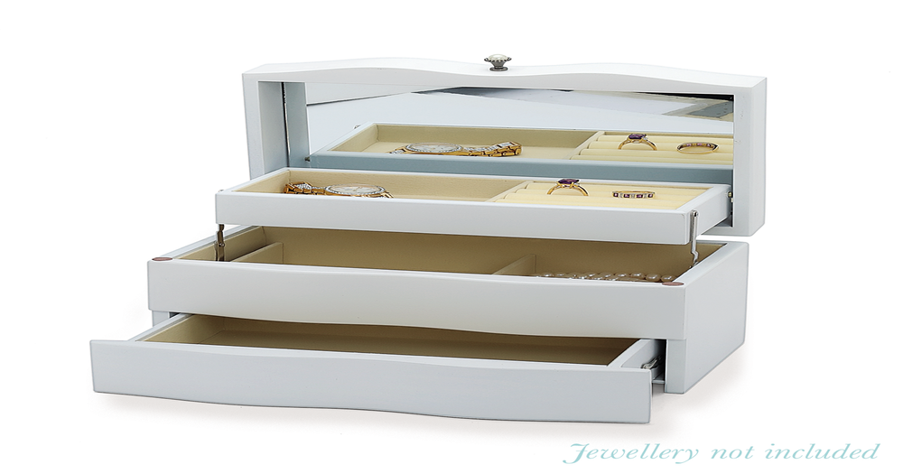 Wooden Jewellery Box White Prouds